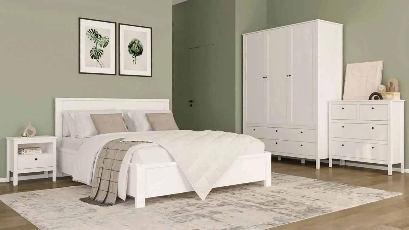 Мягкая кровать Kasli, цвет Белый с полукруглым изголовьем - 2 - большое изображение